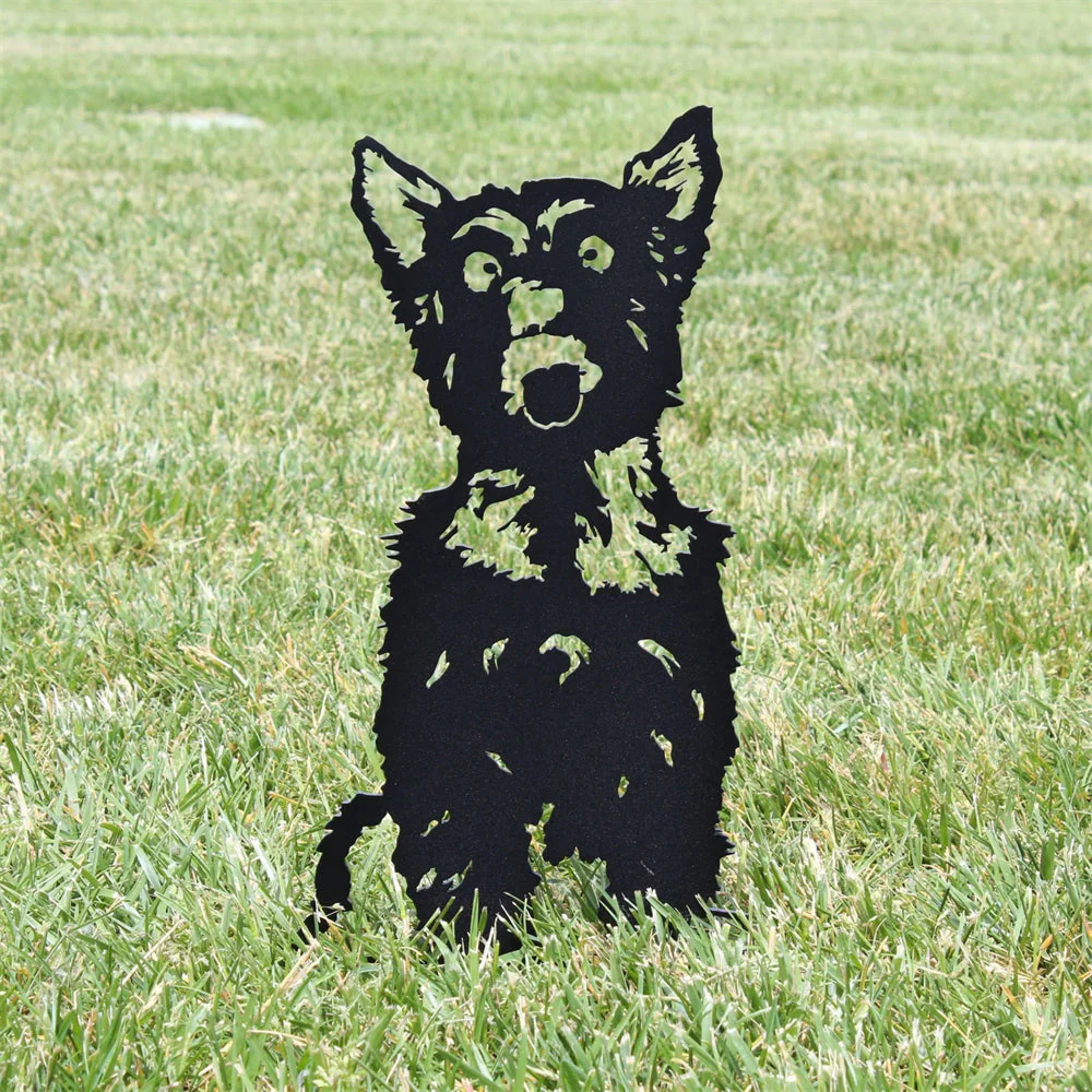 Yorkshire Terrier Silhouette de Chien en Métal Noir - Image 3