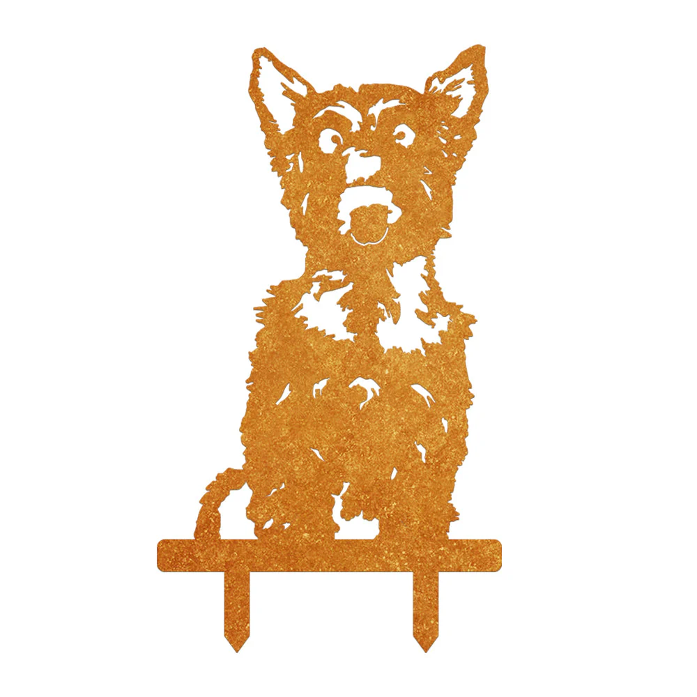 Yorkshire Terrier Silhouette de Chien en Métal Noir - Image 6