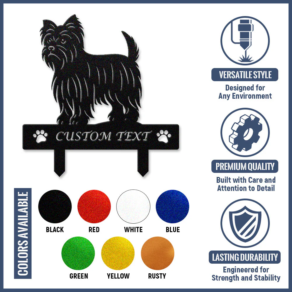 Yorkshire Terrier Silhouette de Chien Personnalisée Piquet de Jardin en Métal - Image 10