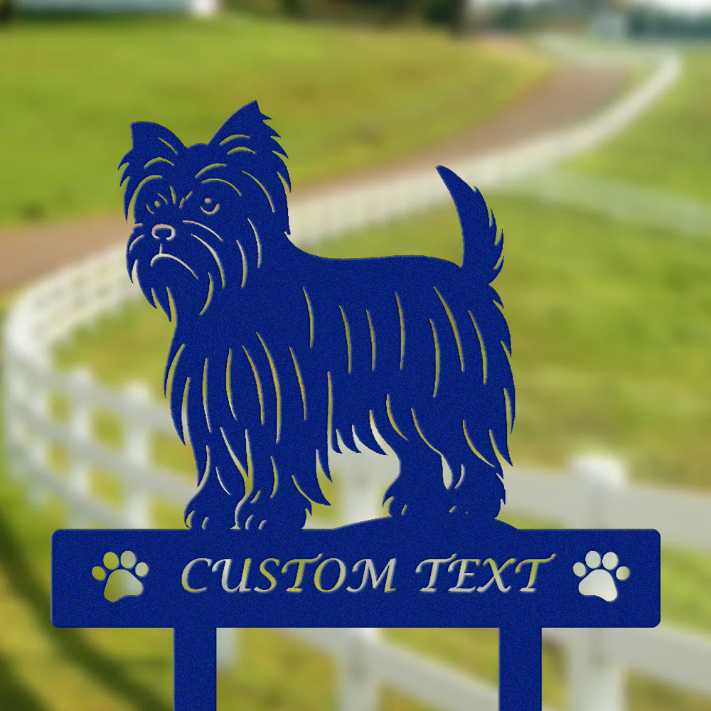 Yorkshire Terrier Silhouette de Chien Personnalisée Piquet de Jardin en Métal - Image 6