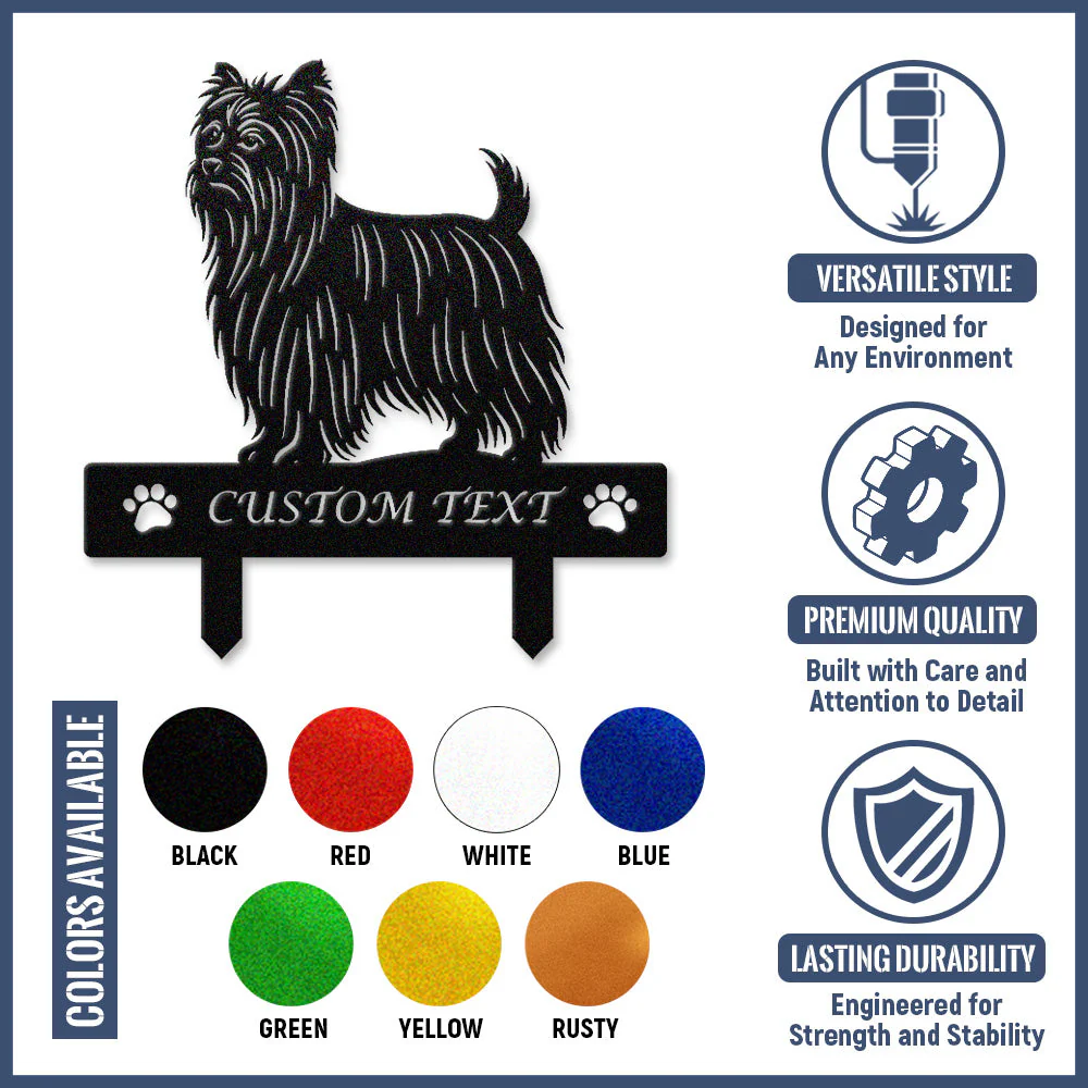 Yorkshire Terrier Silhouette de Chien Personnalisée Piquet de Jardin en Métal - Image 10