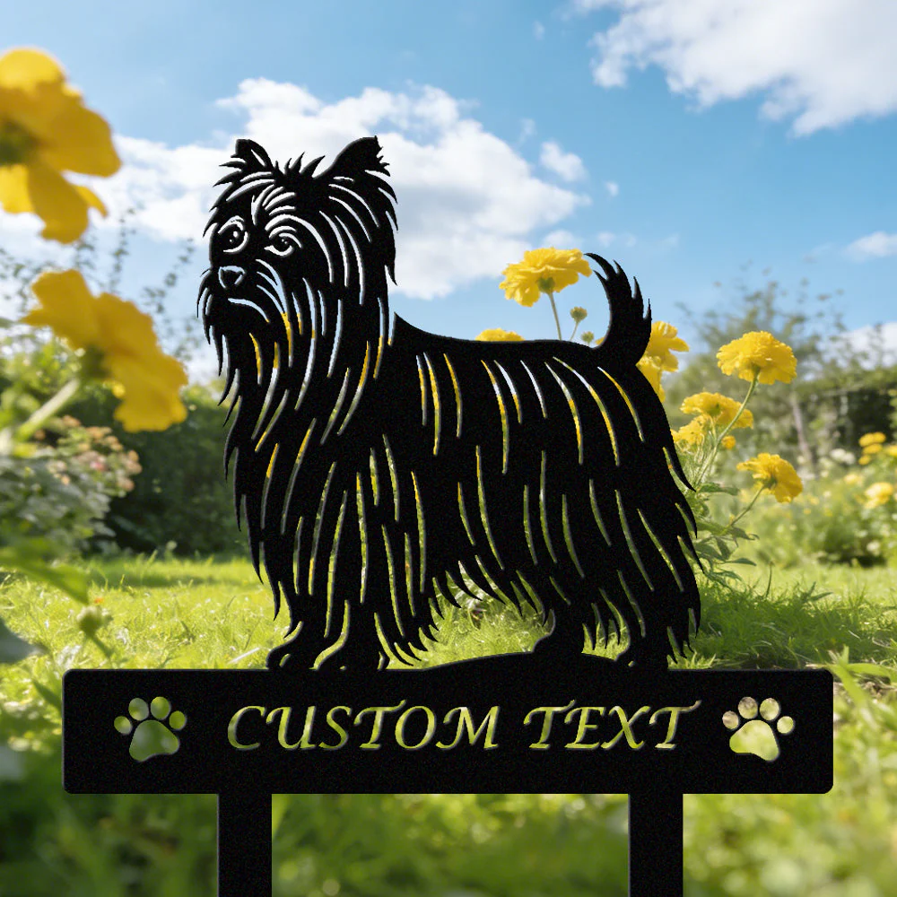 Yorkshire Terrier Silhouette de Chien Personnalisée Piquet de Jardin en Métal - Image 2