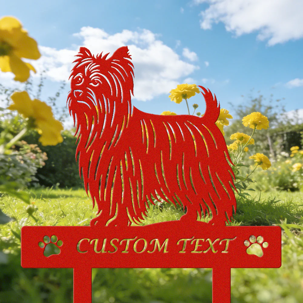 Yorkshire Terrier Silhouette de Chien Personnalisée Piquet de Jardin en Métal - Image 3
