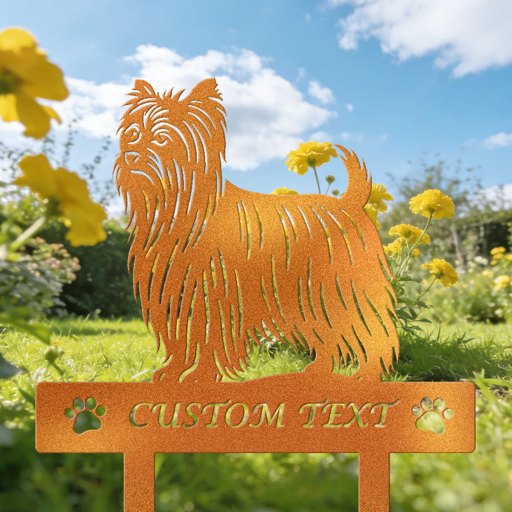 Yorkshire Terrier Silhouette de Chien Personnalisée Piquet de Jardin en Métal - Image 4