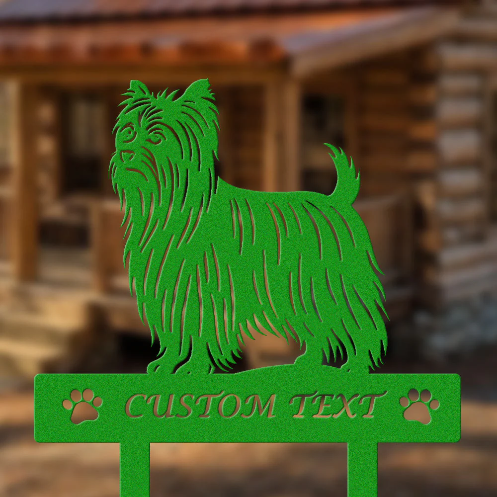 Yorkshire Terrier Silhouette de Chien Personnalisée Piquet de Jardin en Métal - Image 5