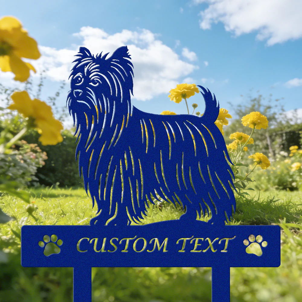 Yorkshire Terrier Silhouette de Chien Personnalisée Piquet de Jardin en Métal - Image 6