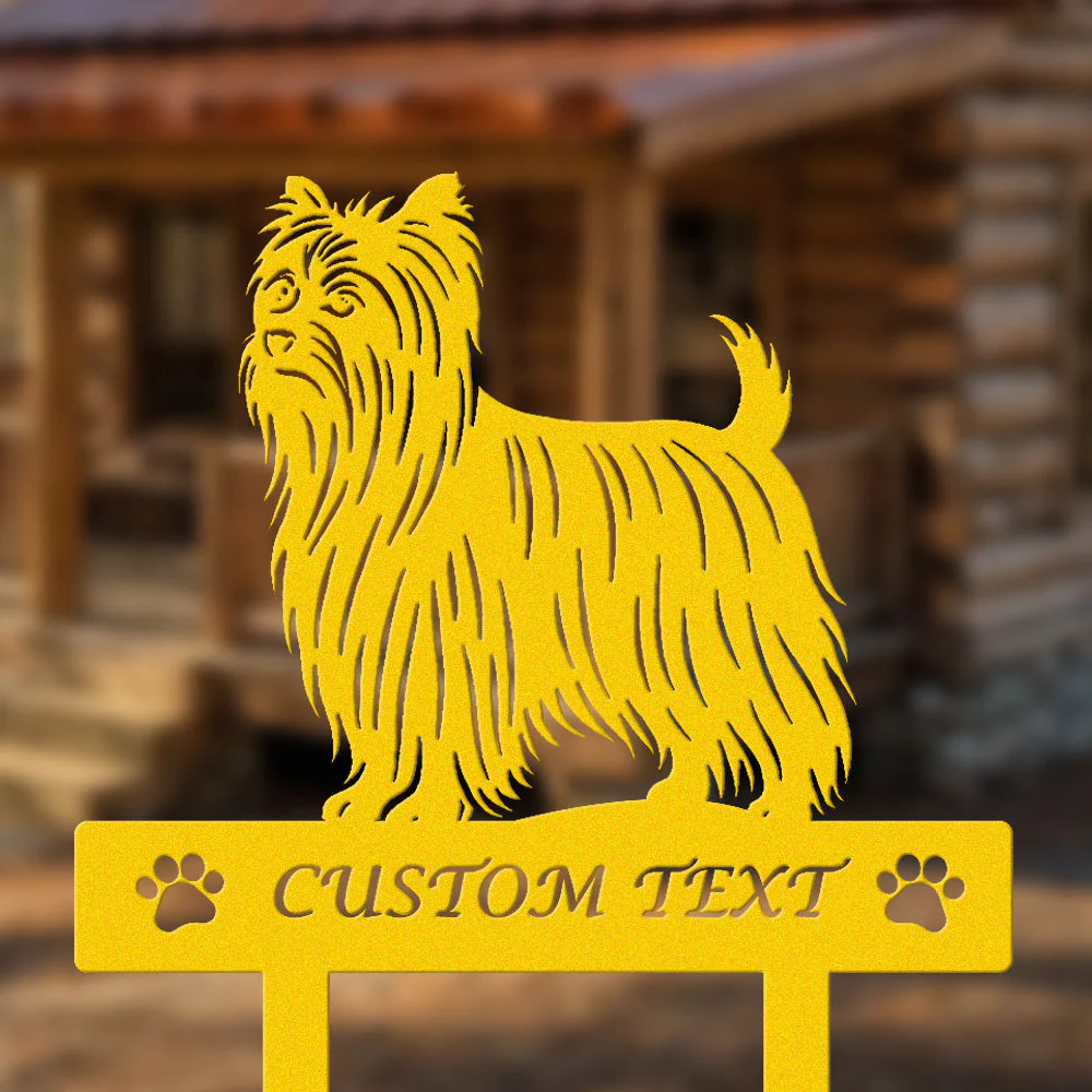Yorkshire Terrier Silhouette de Chien Personnalisée Piquet de Jardin en Métal - Image 7