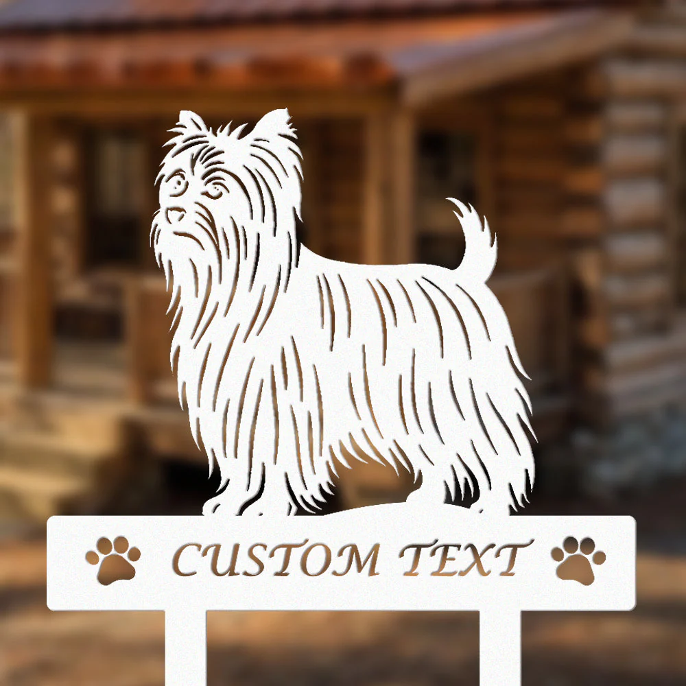Yorkshire Terrier Silhouette de Chien Personnalisée Piquet de Jardin en Métal - Image 8