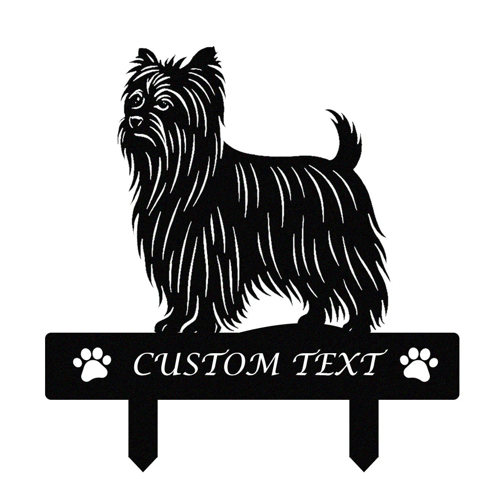 Yorkshire Terrier Silhouette de Chien Personnalisée Piquet de Jardin en Métal - Image 9